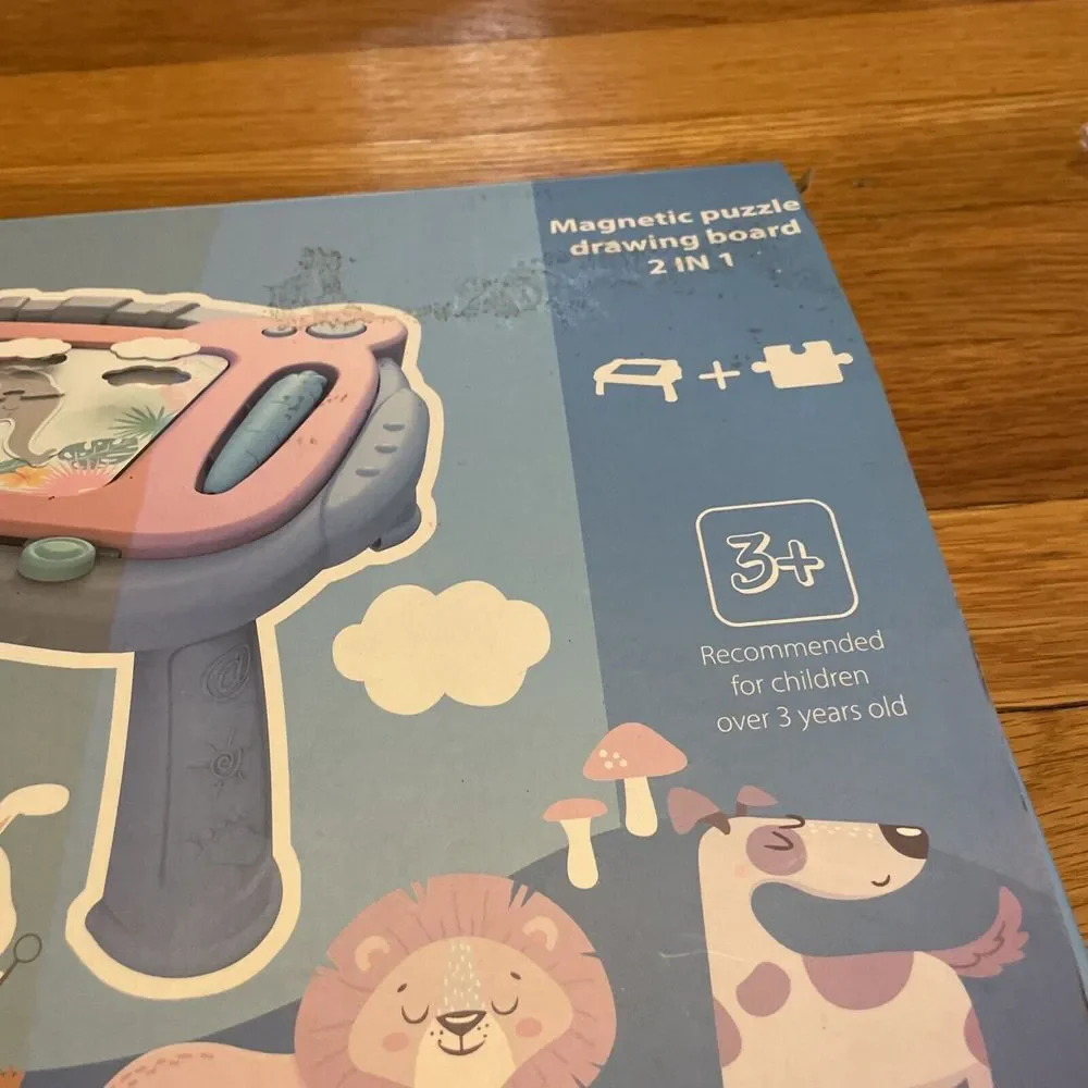 TODDLER TAKE ALONG TOY Magnetic Drawing Board & Puzzles‎ No Batteries 3+ Toy